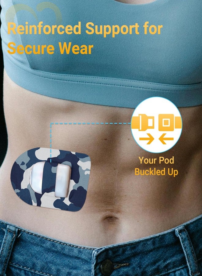 Amolyfe Omnipod 5 Adhesive Patches Waterproof, 20 Pack Amolyfe Omnipod Overpatches with Stretchable Strap, Breathable, Long-Lasting Medical Adhesive, Premium Hinged Tin (Camo) - Image 3